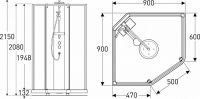 Душевая кабина 90x90 IDO Showerama 10-5 Comfort 558.202.302 схема 8