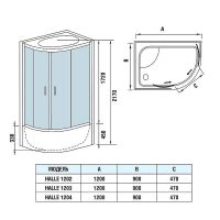 Душевая кабина WeltWasser WW500 Halle 1204 120x90 R 10000003315 с гидромассажем схема 8