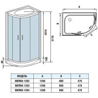 Душевая кабина WeltWasser WW500 Werra 1204 120x90 L 10000006431 с гидромассажем схема 9