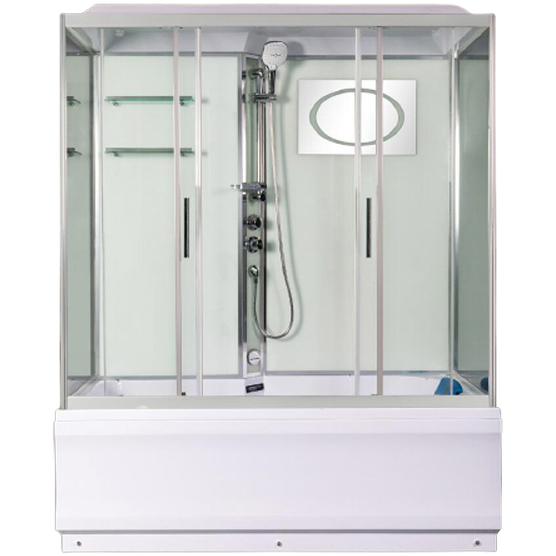 Изображение Душевой бокс WeltWasser WW500 Emmer 150/85/55-2 150х85 10000004659 профиль Хром стекло прозрачное