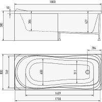 Акриловая ванна Timo Kata 180x80 KATA1880 без гидромассажа схема 4