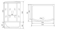 Душевой бокс Timo Lux 150x90 T-7750 с гидромассажем схема 14