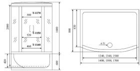 Душевой бокс Timo Standart 150x88 T-6650B без гидромассажа ФОТО