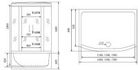 Душевой бокс Timo Standart 150x88 T-6650B без гидромассажа схема 5