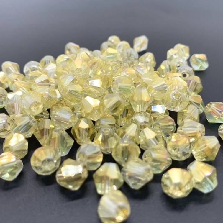 фото бусины биконус 4х4мм светло-оранжевый АВ