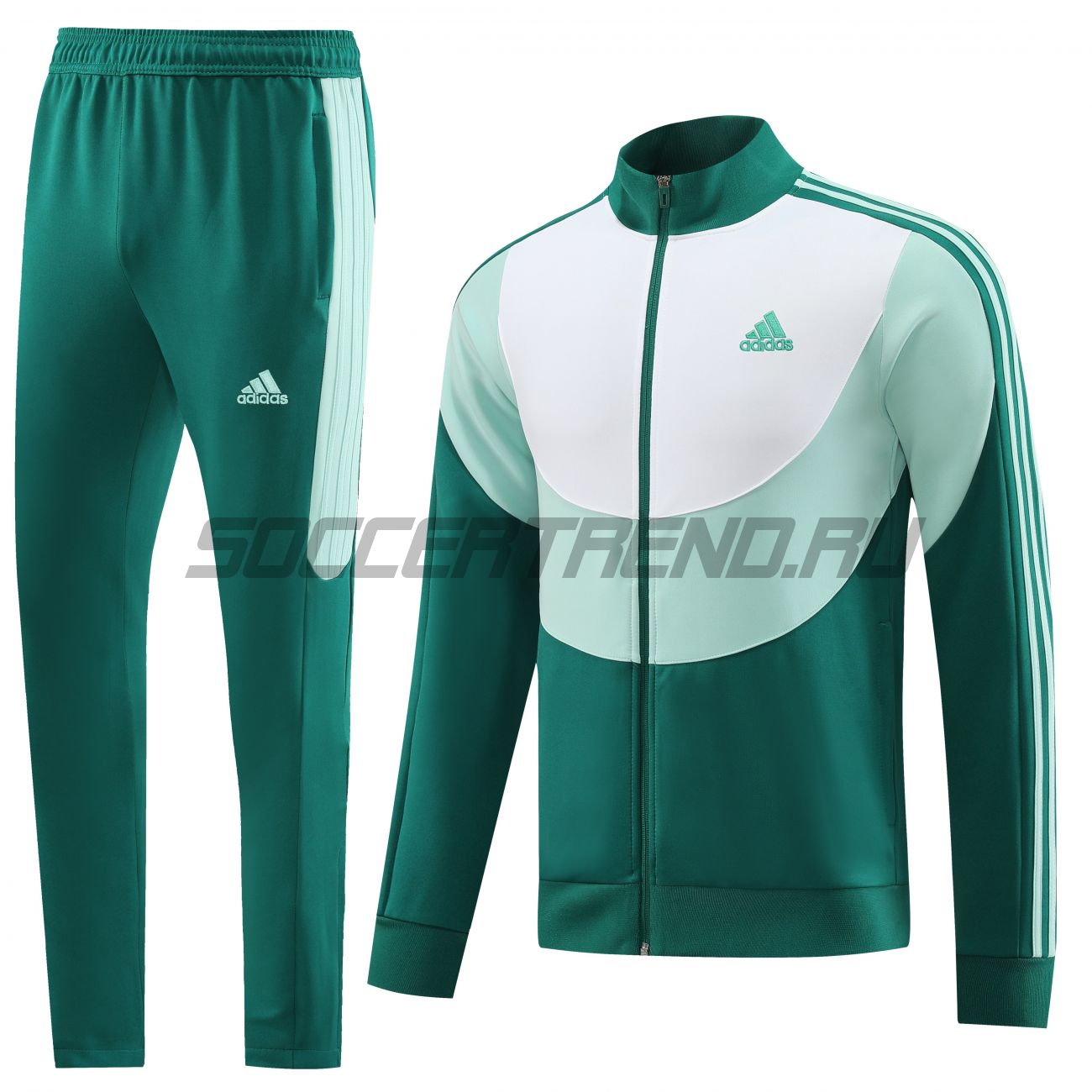 Спортивный костюм Adidas(бело-зелёный) 23/24