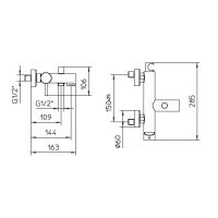 Черный матовый смеситель для ванны и душа Bossini Oki Z005101.073 схема 2