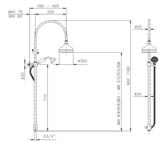 Душевая стойка Nicolazzi Doccia 5712WSDB30 ФОТО