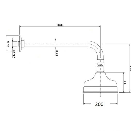 Nicolazzi Doccia 5701CR20 Верхний душ _ 200 мм схема 3