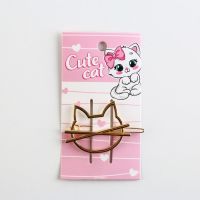 Формовая заколка на подложке Cute cat, 6  х 2 см