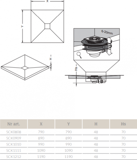 Душевой трап с решёткой Radaway RadaDrain 5CK0909/5K01 89х89 см, хром ФОТО