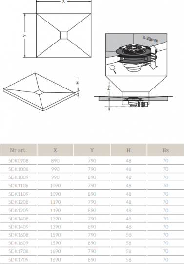 Душевой трап с решёткой Radaway RadaDrain 5DK1009/5K01 99х89 см, хром ФОТО