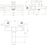 Смеситель для ванны с душем Omnires Parma PM7430 схема 2