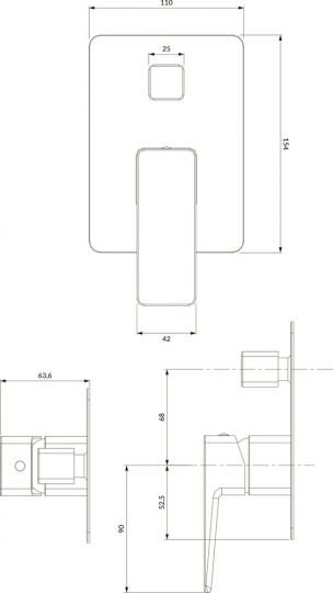 Смеситель для ванны с душем Omnires Parma PM7435 ФОТО