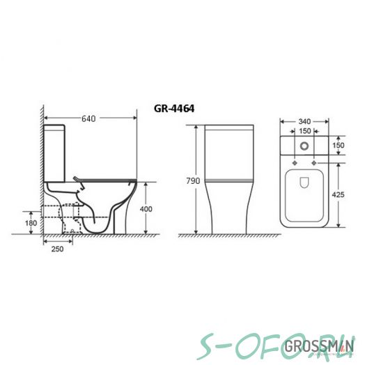 Унитаз-компакт Classic GR-4464S Grossman