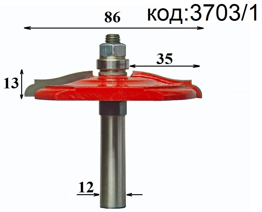 Фреза для изготовления филёнки, мебельных фасадов, мебельных дверей D86. Код: 3703/1.