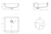 Встраиваемая  раковина Salini Marea 07 42х42 схема 2