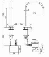 Сенсорный смеситель для раковины Zucchetti Rubinetti Elettronici ZA5413 схема 1