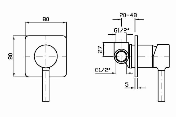 Смеситель Zucchetti Pan для душа ZP6126 схема 1