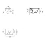 Подвесной унитаз безободковый GSI PURA ECO 8807 Swirlflush схема 2