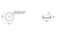 Накладная круглая раковина GSI Kube X 9427 45х45 схема 18