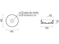 Раковина в ванную GSI Kube X 9426 40х40 см схема 2