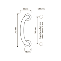 Ручка-скоба Linea Cali Garda 670 MN 200 схема