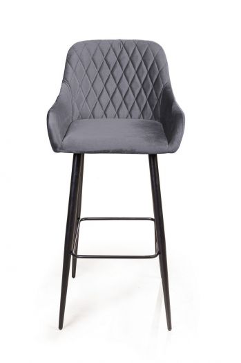 Стул барный Robert, бархат серый 27