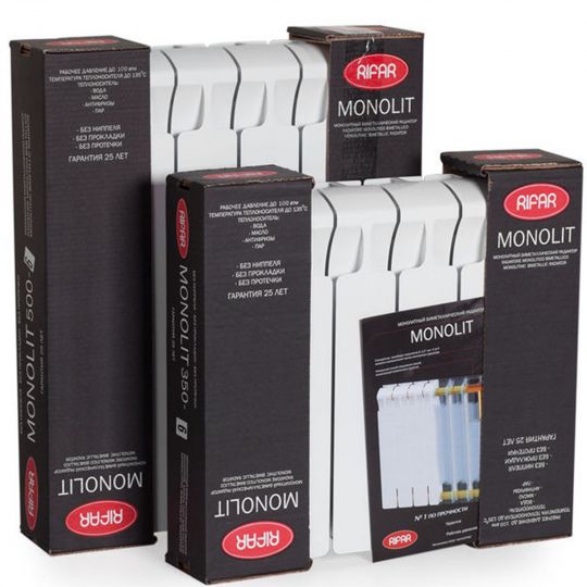 Биметаллический радиатор Rifar Monolit 300 6 секций боковое подключение Белый (RAL 9016) схема 3