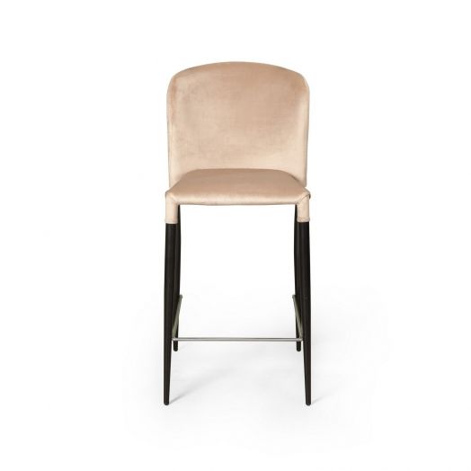 Стул полубарный Albert, бархат бежевый 5/опора конус