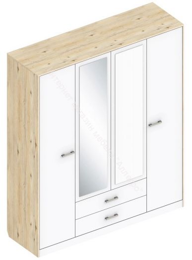 Шкаф 4-х створчатый с зеркалом "Милана"