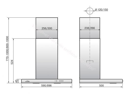 Вытяжка ELIKOR Квадра 60П-430-К3Д (КВ II М-430-60-377) антрацит