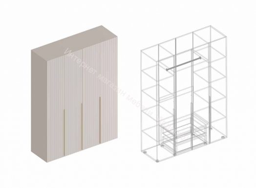 Шкаф 4-ств для одежды "Тефия" 1600х520х2200