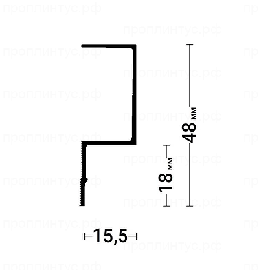 Теневой потолочный профиль GIPS EURO 02 / FLY 02
