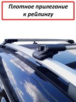Багажник на крышу Turtle Air 1, аэродинамические дуги на рейлинги (серебристый цвет)