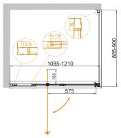 Душевой уголок без поддона Cezares хромированный 140х90 см схема 5