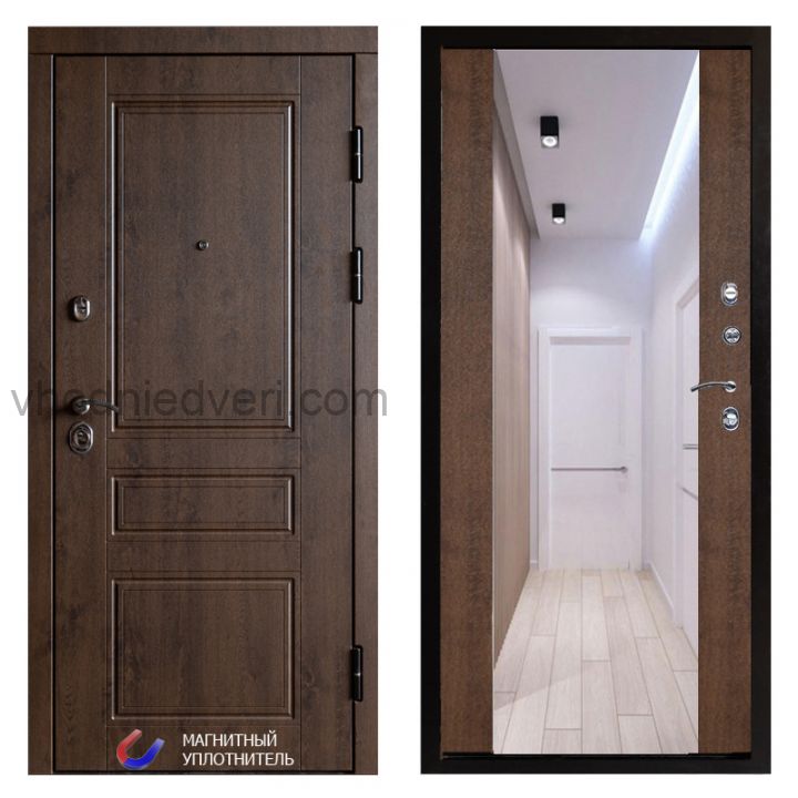 Входная дверь Termo-door Орегон Дуб - Зеркало Дуб