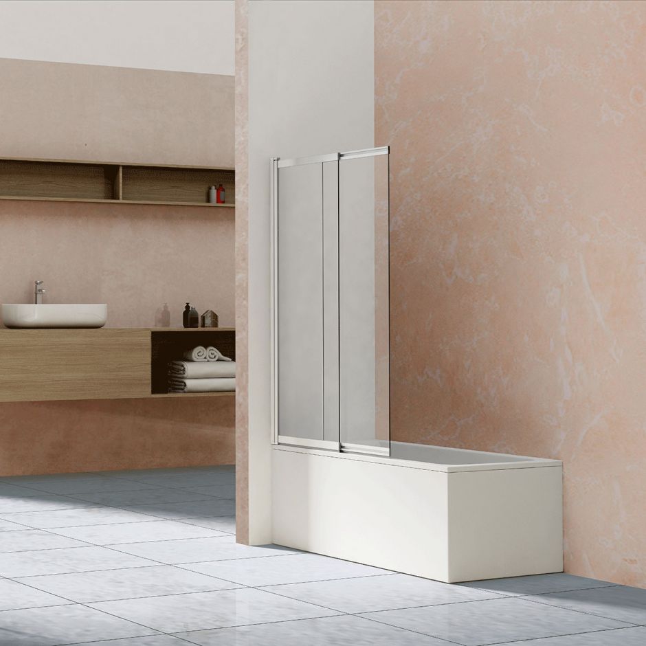 Изображение Распашная шторка для ванны Vincea VS-1E100C 100 смх145 см