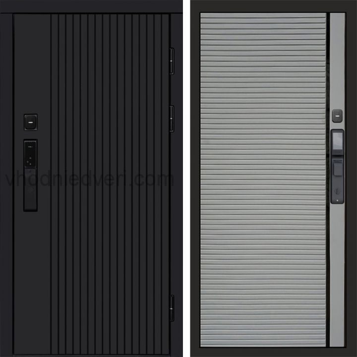 Входная дверь Termo-door ТВИСТ BLACK с электрозамком - Porte Грей софт