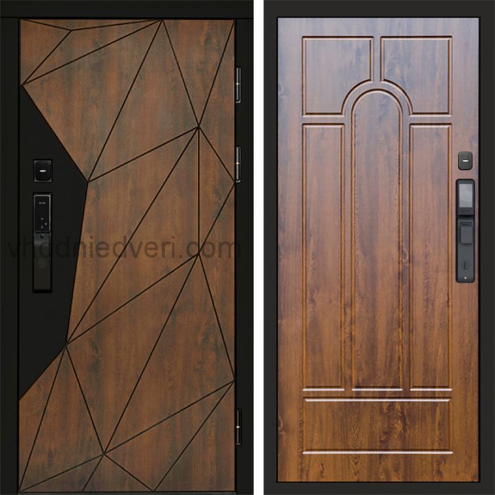 Входная дверь Termo-door ГЕОМЕТРИЯ с электрозамком - Арка Дуб