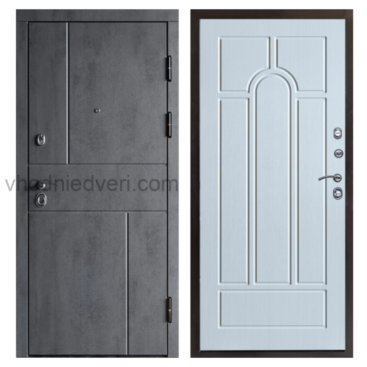 Входная дверь Termo-door Вертикаль Бетон - Арка Лиственница