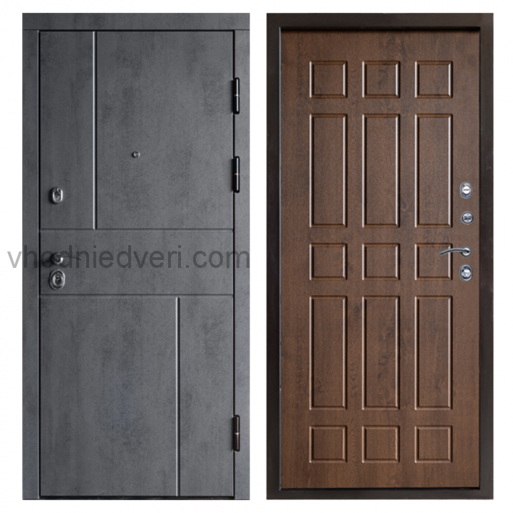 Входная дверь Termo-door Вертикаль Бетон - Спарта Дуб