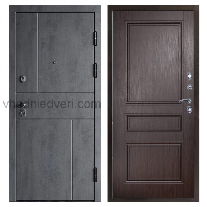 Входная дверь Termo-door Вертикаль Бетон - Класскика Венге