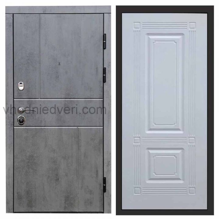 Входная дверь Termo-door Вертикаль Бетон - Мадрид Белый софт