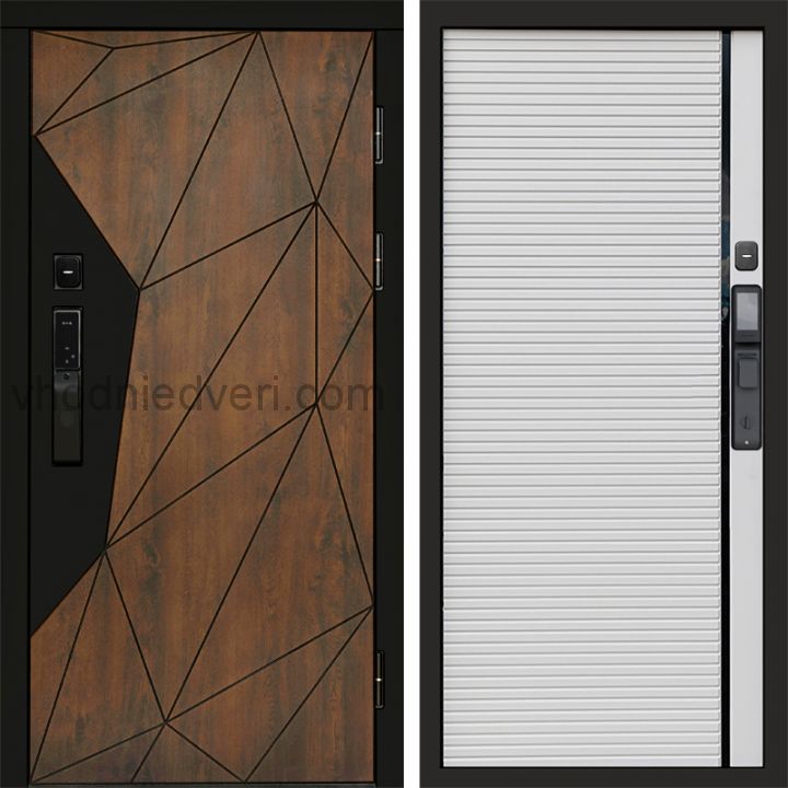 Входная дверь Termo-door ГЕОМЕТРИЯ с электрозамком - Porte white