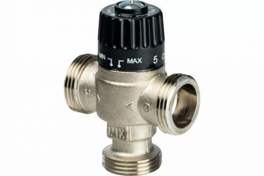 Термостатический смесительный клапан для систем отопления и ГВС 1* НР Stout центральное смешивание (35-60 °С, KVs 2.3 м3/ч)