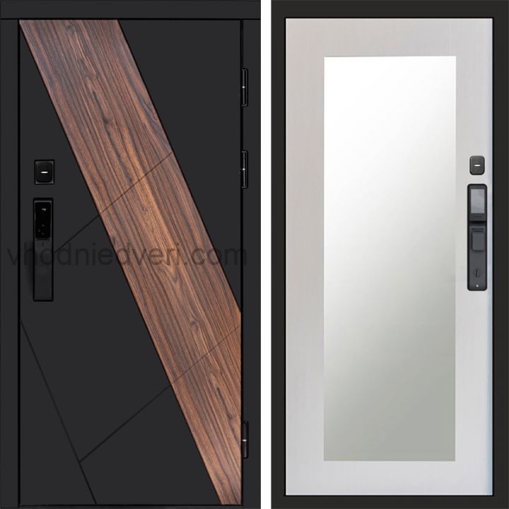 Входная дверь Termo-door НОВА с электрозамком - Зеркало Триумф Лиственница