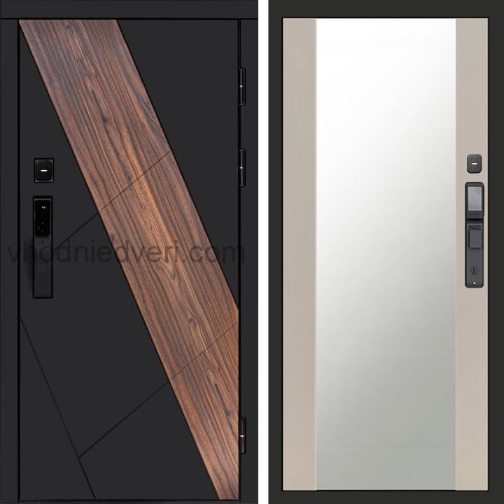 Входная дверь Termo-door НОВА с электрозамком - Зеркало Слоновая кость