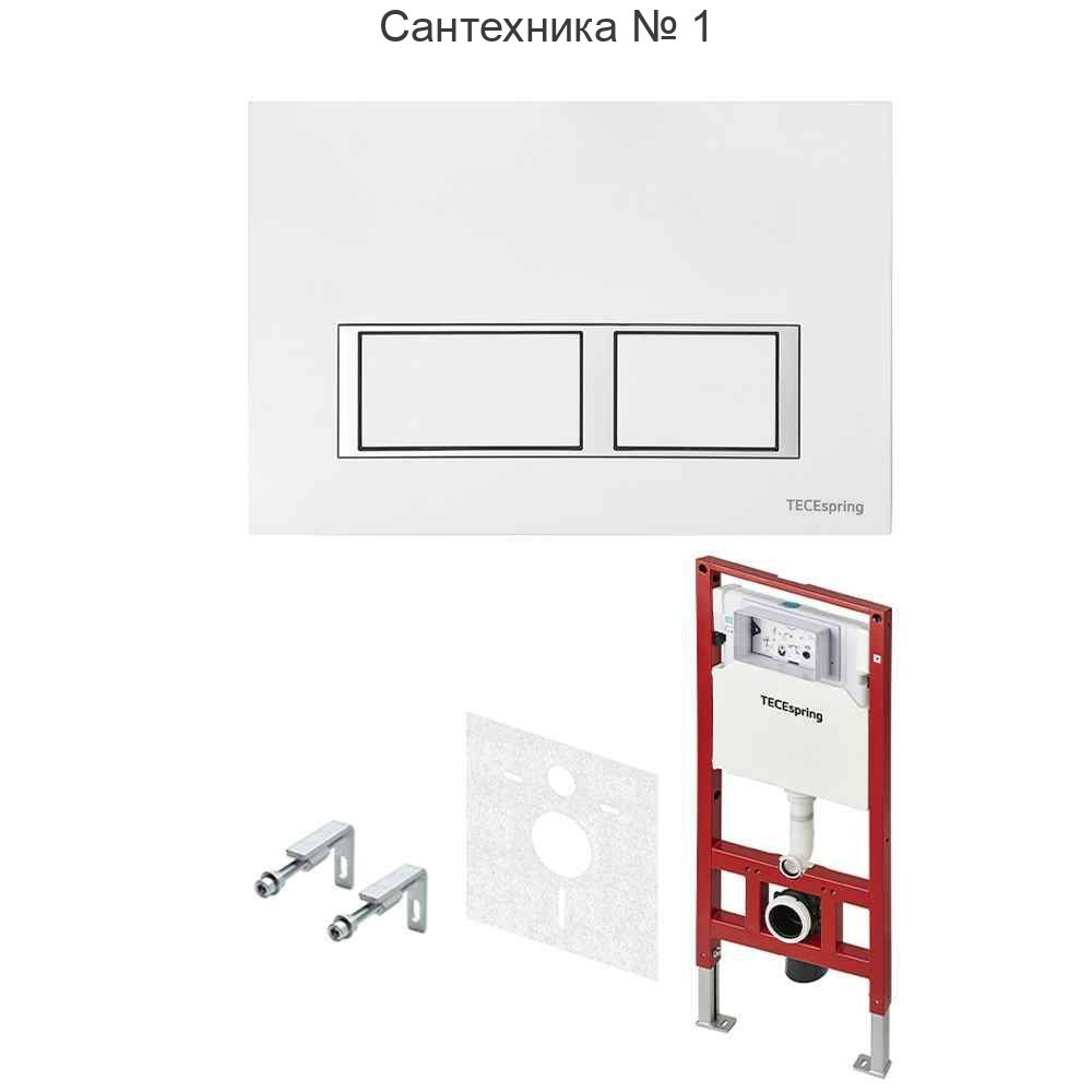 Инсталляция Tece Spring S955203 для унитаза с Белой глянцевой клавишей смыва