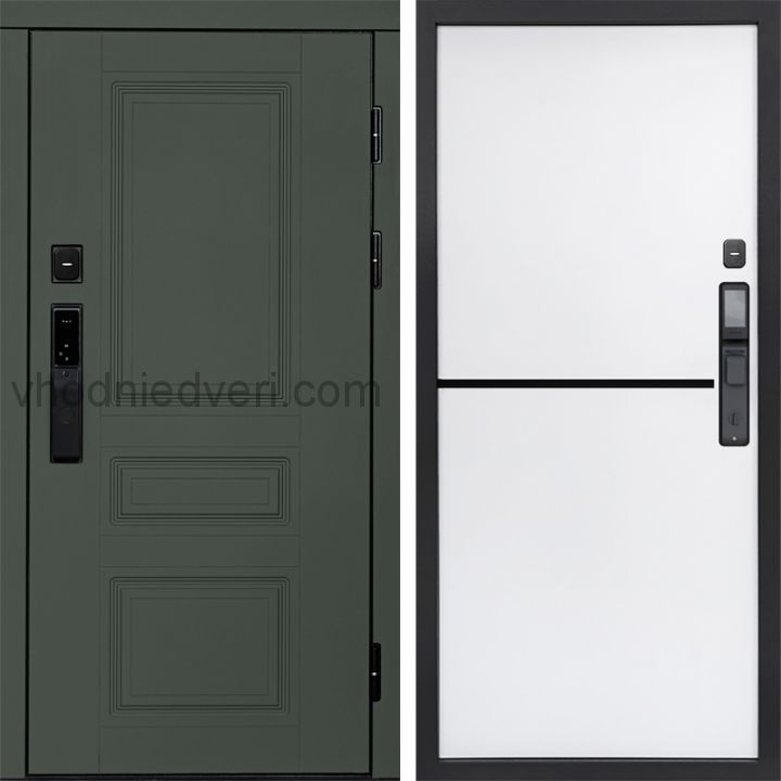 Входная дверь Termo-door ОРЕГОН GREEN с электрозамком - Нео White